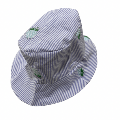 Hydrangea seersucker bucket hat
