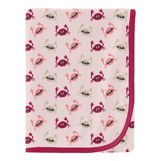 Swaddling Blanket- pink crabs