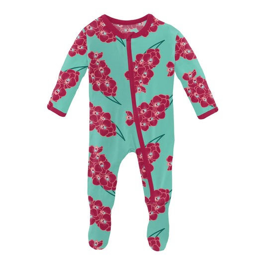 Orchid ruffle footie